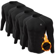 Men's Thermal Shirt 2/4 Pcs Fleece Lined Long Sleeve Tops Athletic Base Layer Cold Weather Gear Workout