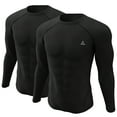 thumbnail image 1 of Men's Thermal Shirt 2Pcs Fleece Lined Long Sleeve Tops Athletic Base Layer Cold Weather Gear Workout, 1 of 6