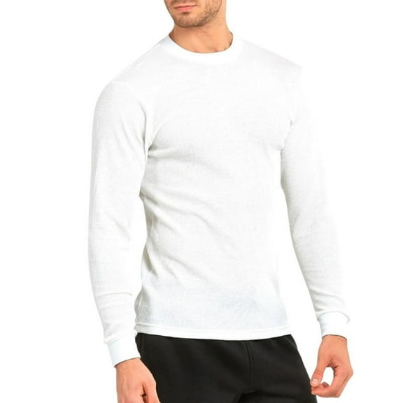 Men's Thermal Shirt Cotton Waffle-Knit Long Sleeve Crew Neck Thick Warm Tops S-3XL Plain Regular Big & Tall Menswear Casual Winter Fall Spring Basic