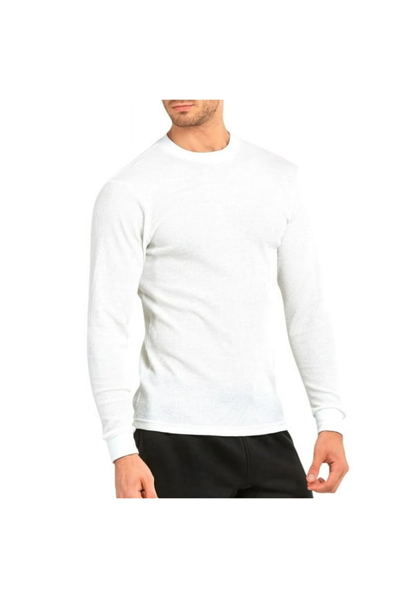 Men's Thermal Shirt Cotton Waffle-Knit Long Sleeve Crew Neck Thick Warm Tops S-3XL Plain Regular Big & Tall Menswear Casual Winter Fall Spring Basic