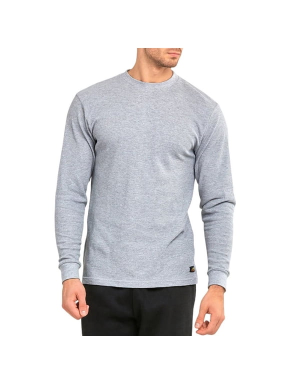 Men's Thermal Shirt Cotton Waffle-Knit Long Sleeve Crew Neck Thick Warm Tops S-3XL Plain Regular Big & Tall Menswear Casual Winter Fall Spring Basic