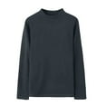 thumbnail image 1 of Men's Thermal Tops Soft Fleece Solid Color Mock Neck Knitted Base Sweater Long Sleeve Winter Casual Pullover (XL, Dark Gray), 1 of 6