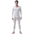 thumbnail image 1 of Men's Thermal Underwear 2 Piece Set Cold Weather Ultra Thin Ice Silk Long Johns Long Sleeve Tight Winter Warm Solid Color Base Layer Thermal Base Layer Men, 1 of 2