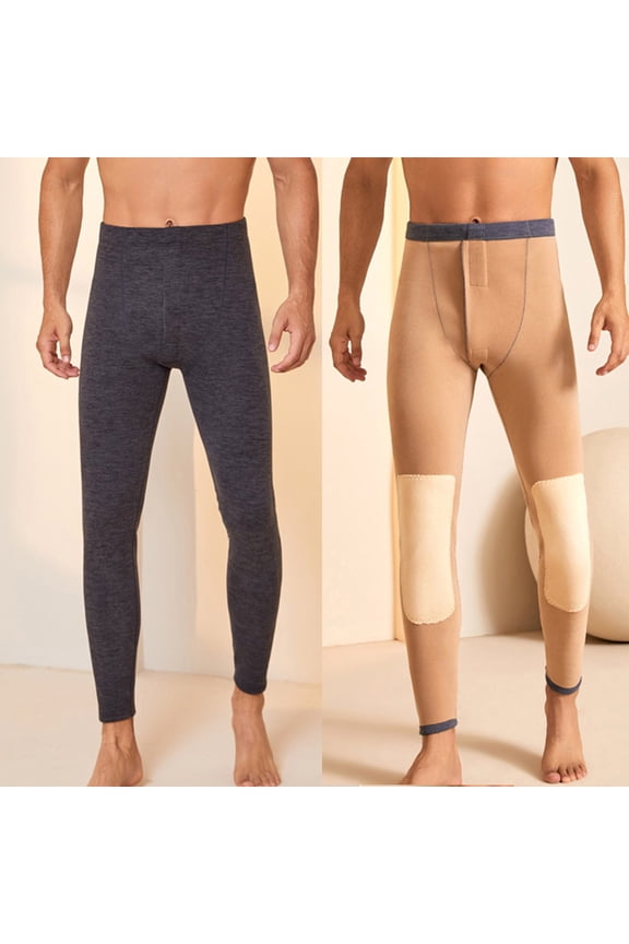 Men's Thermal Underwear Bottom Long Johns Pants Base Layer Lightweight Midweight Heavyweight Cold Weather Winter Fleece Lined Leggings Warm Thick Tights Soft Stretchy Kneepad Thickening Trousers