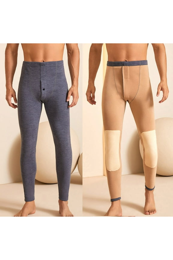 Men's Thermal Underwear Bottom Long Johns Pants Base Layer Lightweight Midweight Heavyweight Cold Weather Winter Fleece Lined Leggings Warm Thick Tights Soft Stretchy Kneepad Thickening Trousers