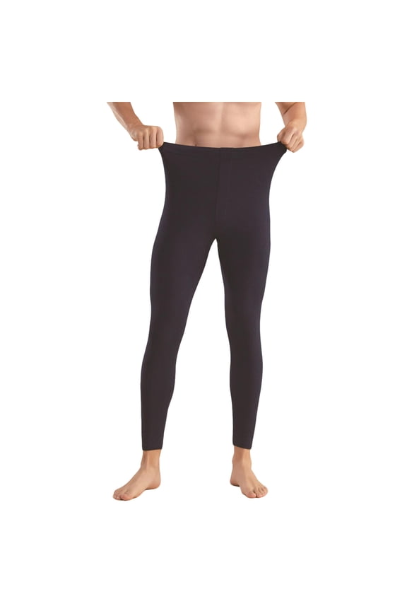Men’s Thermal Underwear Bottoms Slim Fit Fleece Lined Long Johns Winter Warm Base Layer Leggings Solid Color Soft Comfy Cold Weather Pants
