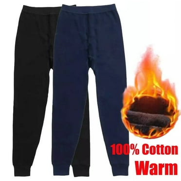 Men's Thermal Underwear Pants, Midweight Knit Long Johns, Winter Cold Weather Thermal Bottoms