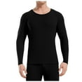 thumbnail image 1 of Men's Thermal Underwear Round Neck T-Shirt Double Woolen Base Layer Thin Comfortable Autumn Coat Wear Mens Casual Crew Neck Basic Tees, 1 of 4