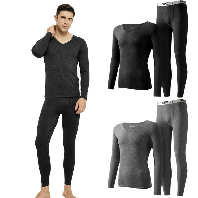 Men's Thermal Underwear Set Fleece Lined Thermal Underwear Base Layer