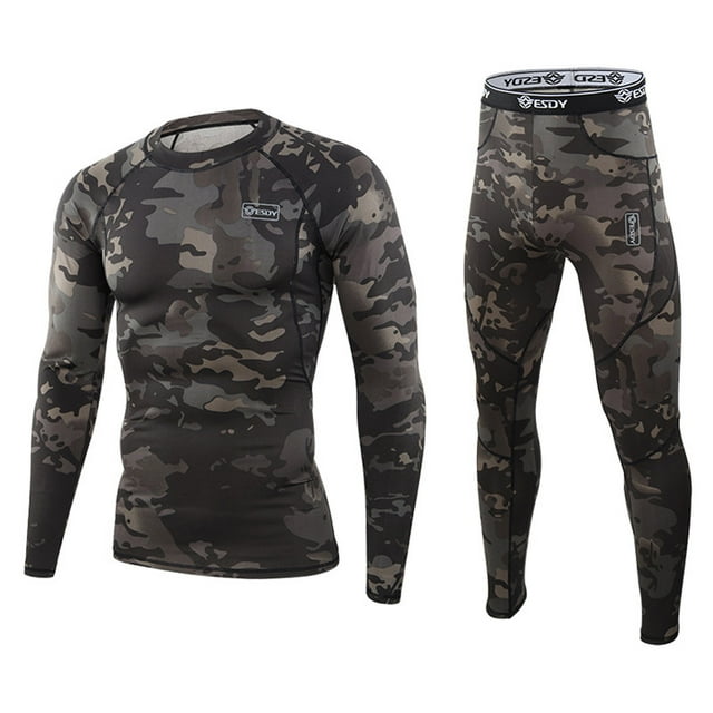Men's Thermal Underwear Set Gear Fleece Lined Hunting Cold Weather Top ...