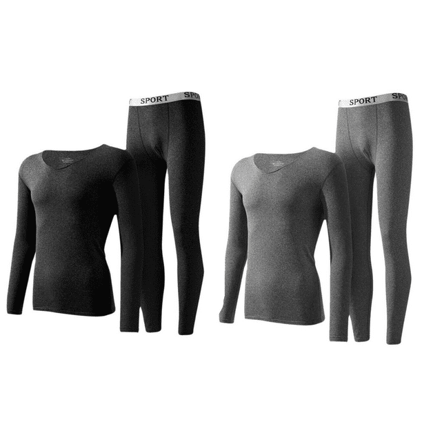 Men s Thermal Underwear Set Microfiber Soft Fleece Lined Thermal Underwear Winter Warm Base Layer Top Bottom