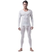 JIANSHISHANG Men's Thermal Underwear Set Ultra Thin Ice Silk Long Sleeve Trousers Tight Pajamas Fashion Sexy Pantsuit