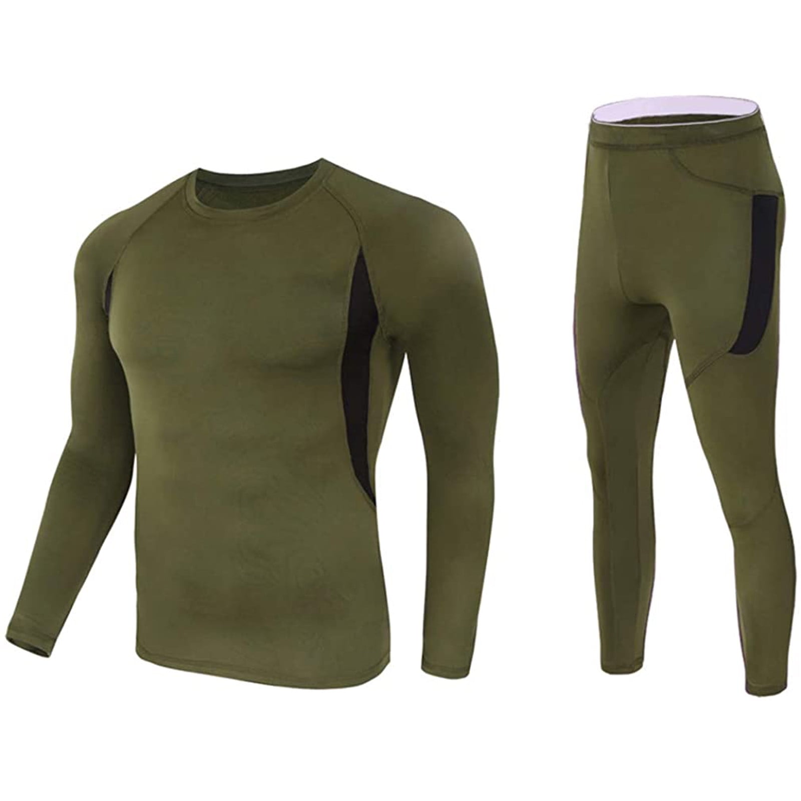 DERTEX Men's Khaki Thermal 30 Degree Wool Military Underwear Suit