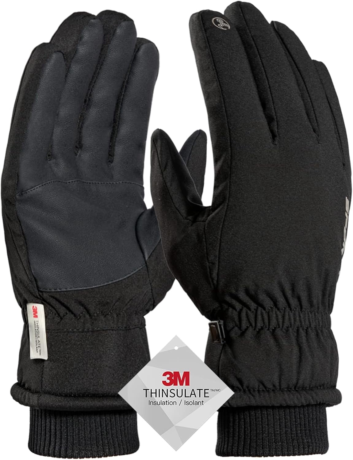 Men's Thermal Winter Gloves, -20°F Windproof & Waterproof with 3M Thinsulate, Touchscreen Compatible, Anti-Slip Grip for Work, Skiing, Motorcycle & Snowboarding