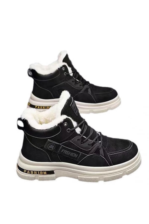 Men's Thermal Winter Snow Boots with & Ankle Support - Non-Slip Rubber Sole Cold-Proof s, Cushioned Insole & Arch Support for Outdoor, Ice, and for snow - Durable Fabric Upper Short Boots
