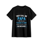 Mens They Call Me Papa Funny Cotton T-Shirt Grandpa Gift S