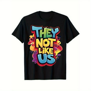 Men's "They Not Like Us" Graphic Tee - 100% Cotton, Crew Neck, Short Sleeve, Regular Fit, Vibrant Colorful Design, Perfect for Casual Wear, Spring & Summer, Ideal Gift for Holidays & Everyday Style