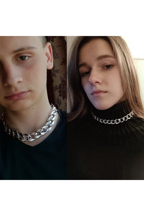 Men's Thick Cuban Link Choker Necklaces Male 14K White Gold Rapper Neck Chains for Women Men Hip Hop Jewelry Gift