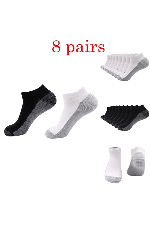 Men's Thick Cushioned Athletic Short Socks, Sweat Absorb Anti Deform Knit, Multi Color All Match Training Combat Running Socks, Daily Outdoor Casual | TruHer,Black Free Size