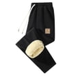 thumbnail image 1 of Men's Thick Fleece Winter Corduroy Pants Heavyweight Warm Sherpa Lined Athletic Jogger Sweatpants with Pockets Black, 1 of 8