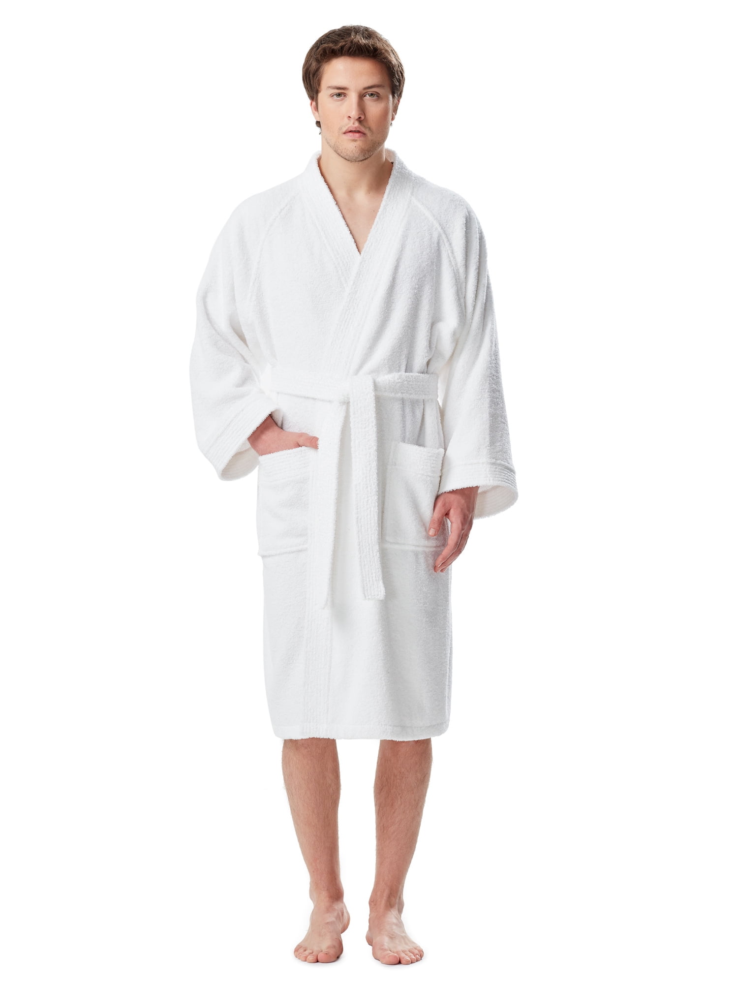 Men's Thick Full Ankle Length Hooded Turkish Cotton Bathrobe