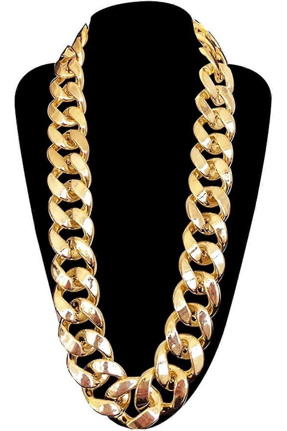 Men's Thick Necklace, Rapper Fake Gold Chain 90's Hip Hop Fake Gold Necklace Clothing Accessories (50"*3.3cm)