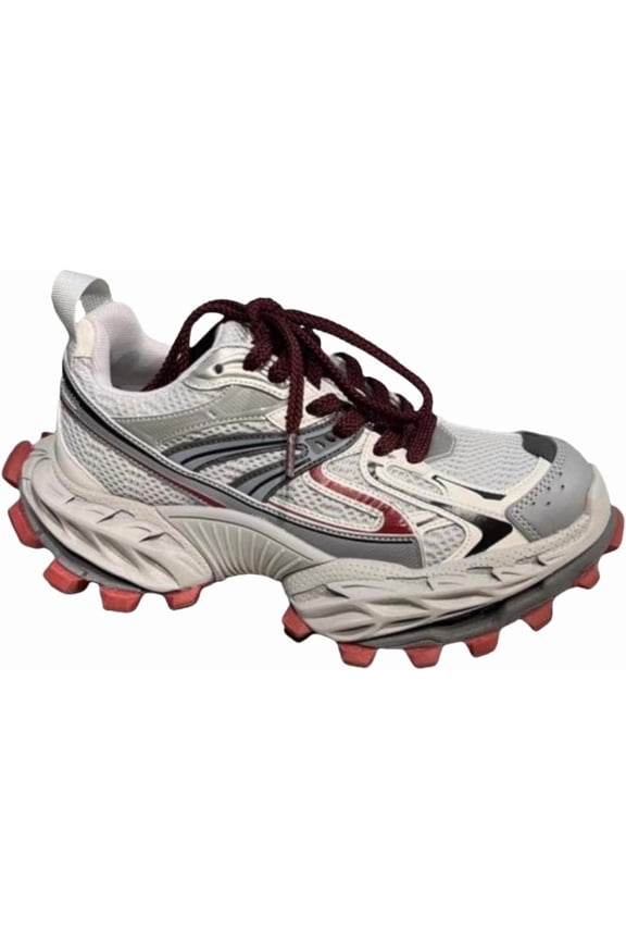 Men's Thick-Sole Sneakers - Breathable Mesh fabric Upper with Anti-Slip Outsole for All-Day Comfort