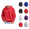 thumbnail image 1 of Men's Thick Warm Hoodie Fall Winter Long Sleeve Casual Plain Hooded Sweatshirt Pullover Tops, 1 of 1