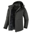 thumbnail image 1 of Men's Thick Winter Jackets with Hood Lining Soft Shell Jackets Grey XL, 1 of 6