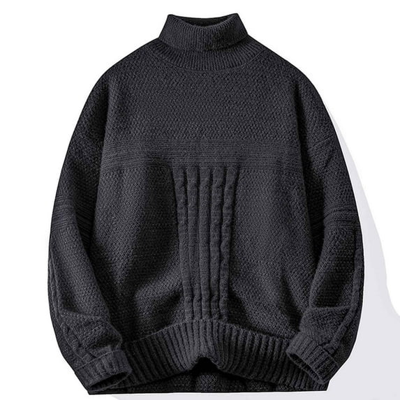 Men's Thickened Turtleneck Knit Pullover Sweater Winter Long Sleeve Heavyweight Warm