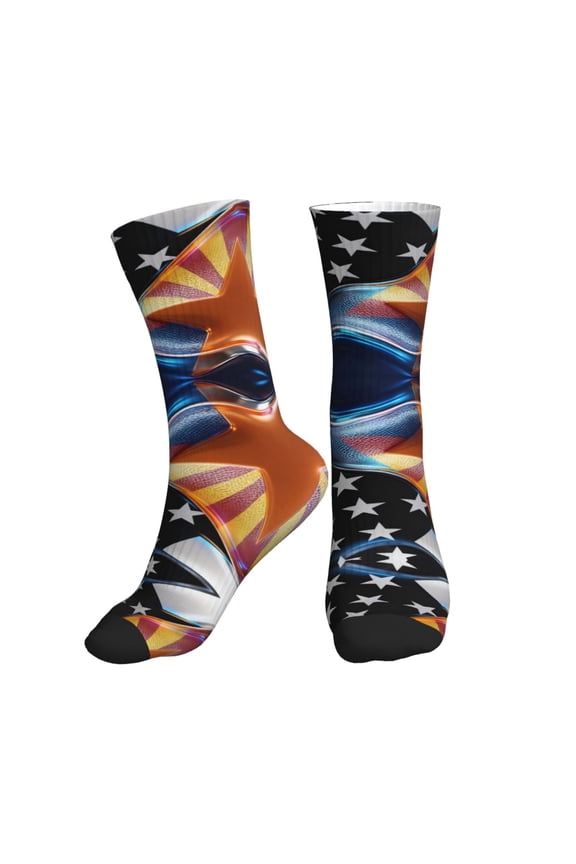 Men's Thin Blue Line Arizona Flag Novelty Athletic Socks Women's Digital Printing Funky Patterned Crew Socks