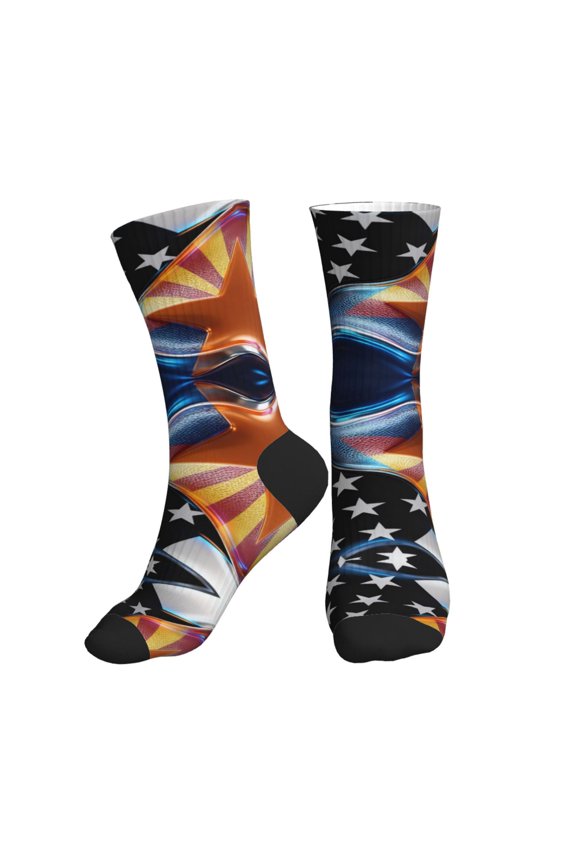 Men's Thin Blue Line Arizona Flag Novelty Athletic Socks Women's Digital Printing Funky Patterned Crew Socks