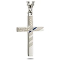 thumbnail image 1 of Men's Thin Blue Line Flag Cross Necklace - Proverbs 30:5 by Shields of Strength, 1 of 4