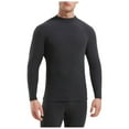 thumbnail image 1 of Men's Thin Double Woolen Thermal Underwear Base Layer Mid Neck T-Shirt for Autumn Winter Warm Comfortable Soft Mens Casual Crew Neck Basic Tees, 1 of 5