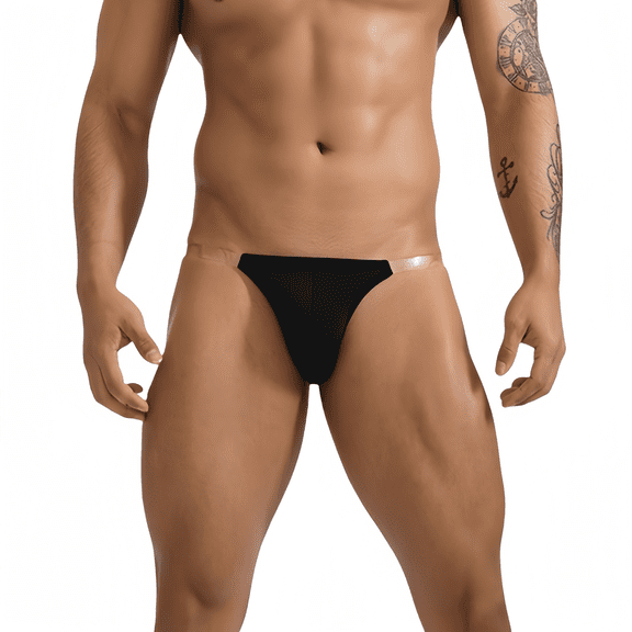 Men's Thin Ice Silk Low Rise Transparent Breathable Underpants, 2-Pack, Black, Size XXL