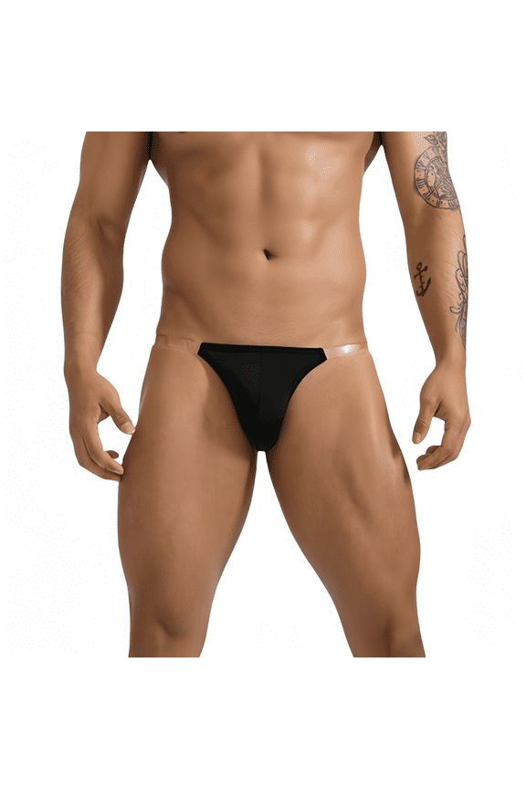 Men's Thin Ice Silk Low Rise Transparent Breathable Underpants, 2-Pack, Black, Size XXL