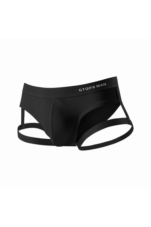 Men's Thin Ice Silk Suspender Layer U Shaped Bag Low Waist Breathable Sexy Formal Strap Triangle Underwear