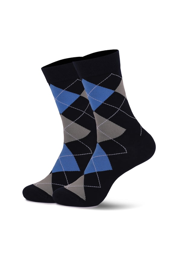 Men's Thin Merino Wool Socks, Cozy Winter Warm Breathable Mid-calf Casual Dress Liners Gifts for Adults, Blue