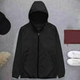 thumbnail image 1 of Men's Thin Sports Hiking Jackets Casual Loose Outdoor Camping Long Sleeve Hooded Casual Outwear Jackets Black L, 1 of 2