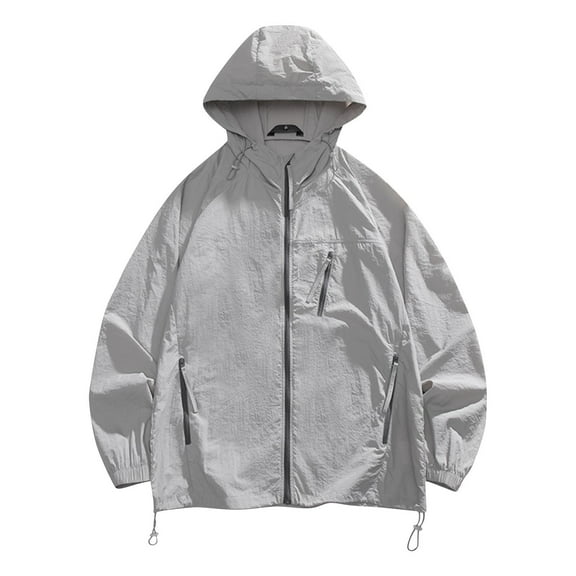 Men's Thin Sports Multi-bag Casual Loose Mountaineering Tooling Outdoor Long Sleeve Hooded Casual Outwear Jackets