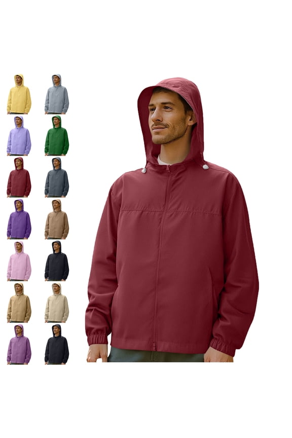 Men's Thin Style UPF50+ Sun Protection Clothing Outdoor Zipper Pockets Fitted Hooded Fishing Clothing Coat