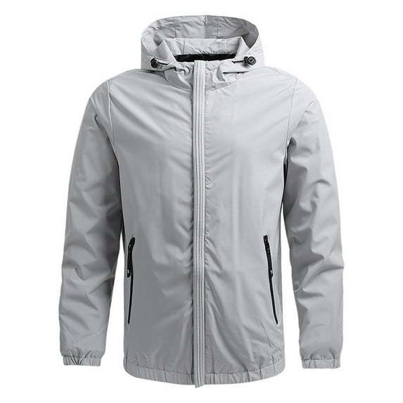 Men's Thin Windbreaker Slim Fitting Zipper Pocket Long Sleeved Hooded Sun Protection Suit Outdoor Sprinter Jacket CoatLong Puffer Scandinavian Jumper Mens Gentlemen Khaki Jumper