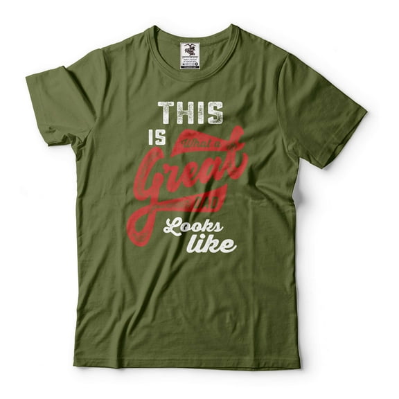 Men's This Is What A Great Dad Looks Like Shirt Funny Dad Shirt Father's Day Gift T-Shirt (Small Military Green)