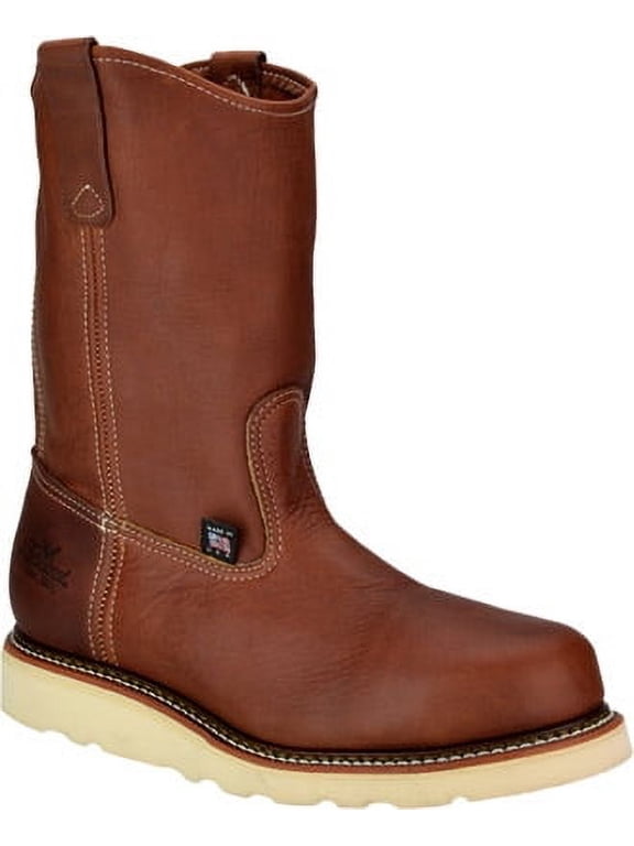 Men's Thorogood 10" Steel Toe Wedge Sole Work Boot (U.S.A.) 804-4205, Brown,Tobacco
