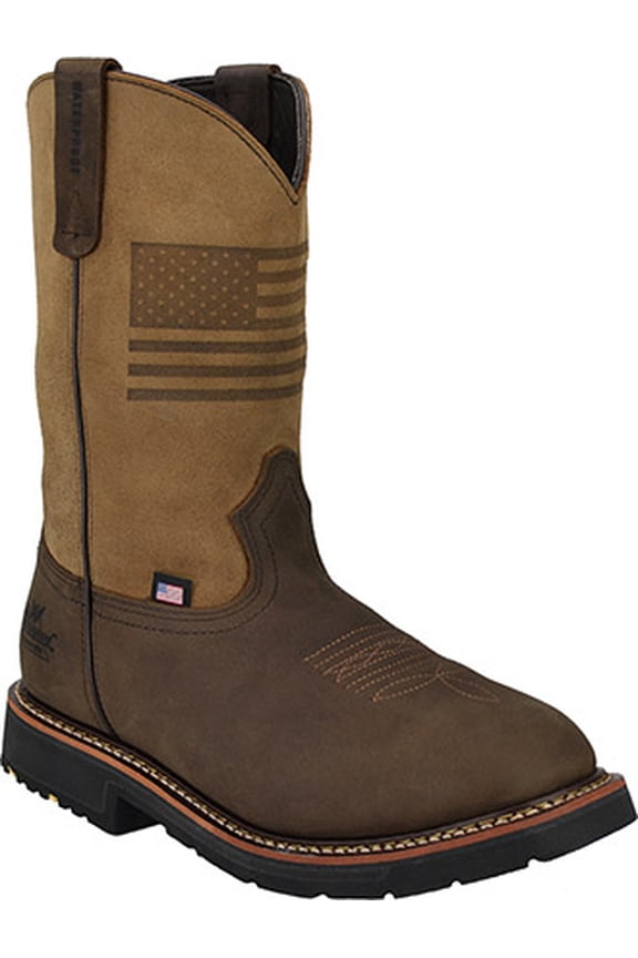 Men's Thorogood 11" Waterproof Western Wellington Work Boot (U.S.A.) 814-4338, Brown