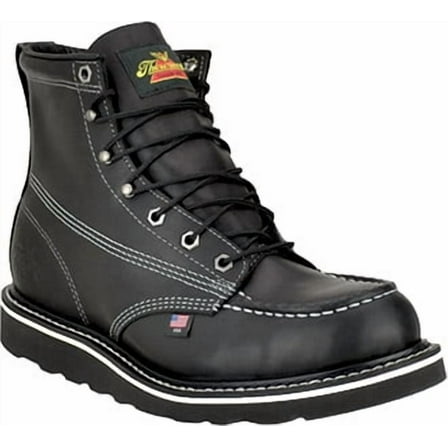 Men's Thorogood 6" American Heritage Moc Toe Wedge Sole Boot (U.S.A.) 814-6206-GWP503, Black