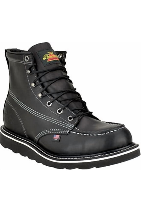 Men's Thorogood 6" American Heritage Moc Toe Wedge Sole Boot (U.S.A.) 814-6206-GWP503, Black