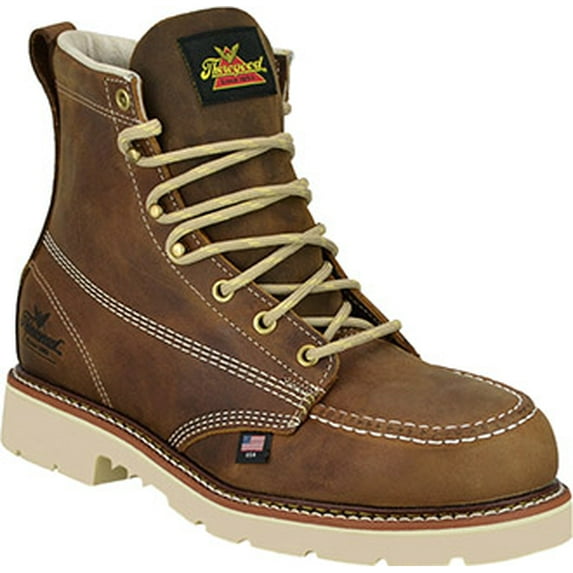 Men's Thorogood 6" Steel Toe Boots (U.S.A.) 804-4375-GWP501 with Free Gift Lace