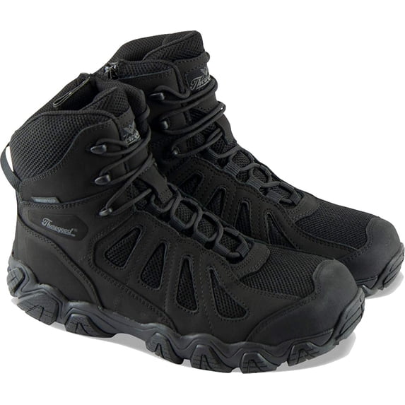 Men's Thorogood 6" Waterproof Side-Zipper Mid Hiker Work Boot 834-6295, Black
