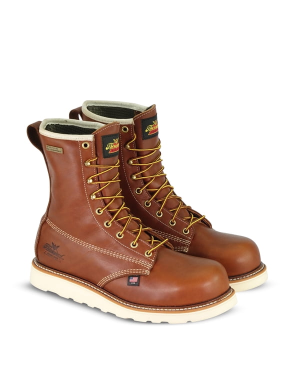 Men's Thorogood 8" Composite Toe Waterproof Wedge Sole Boot (U.S.A.) 804-4210, Brown,Tobacco